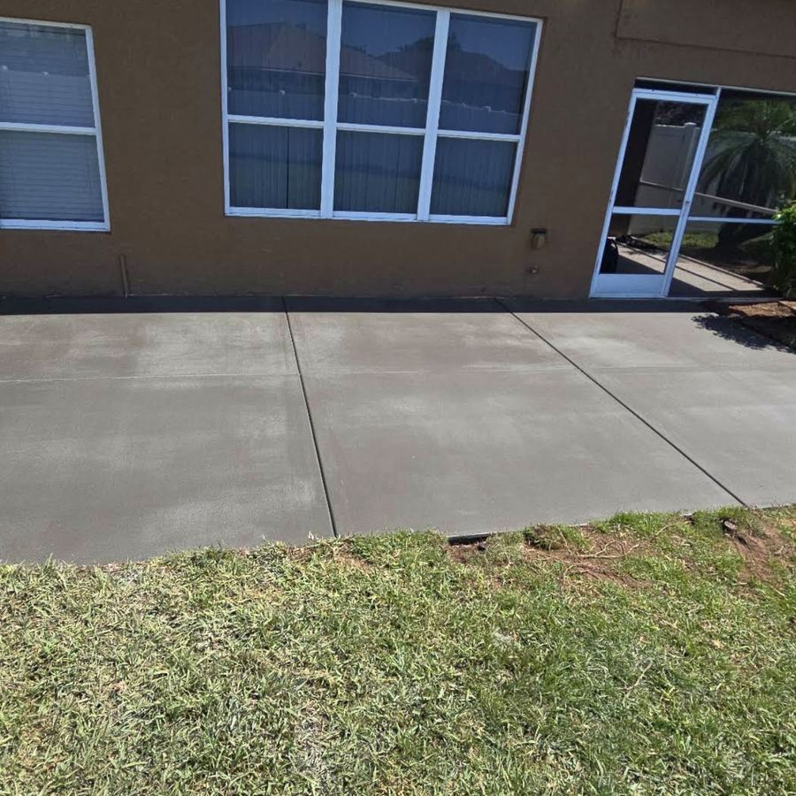 Finished concrete patio